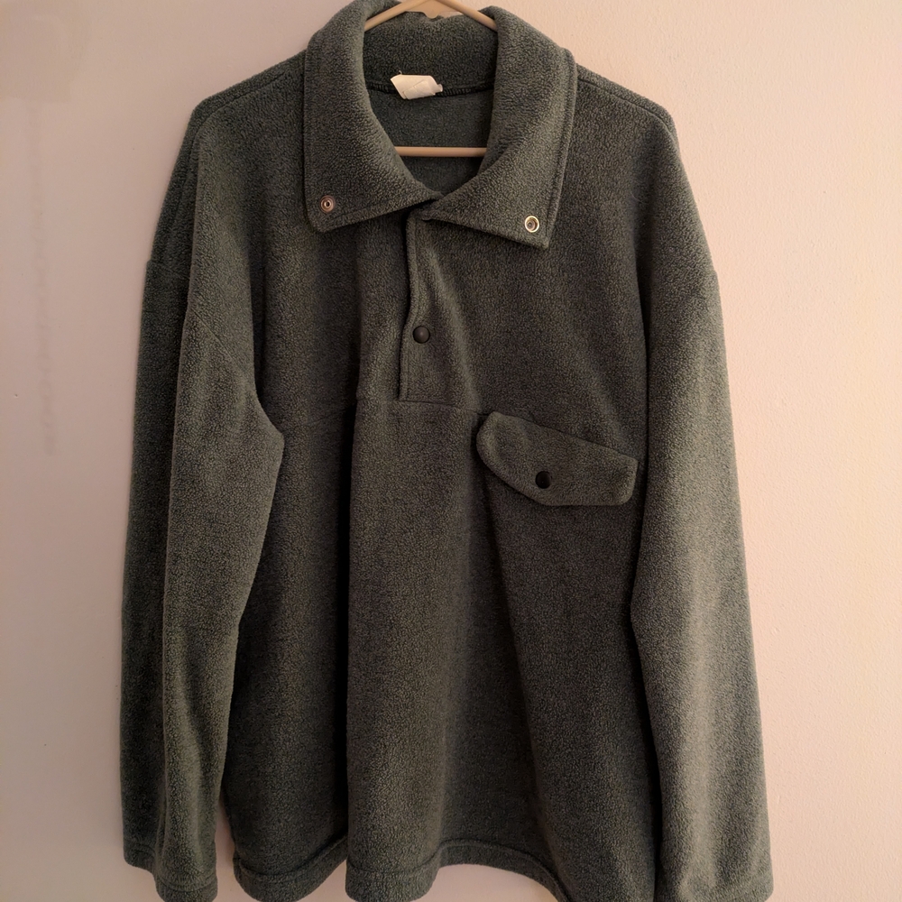 Vintage 90s Freeze For Cool People Three Snap Gray Fleeve Pullover XXL